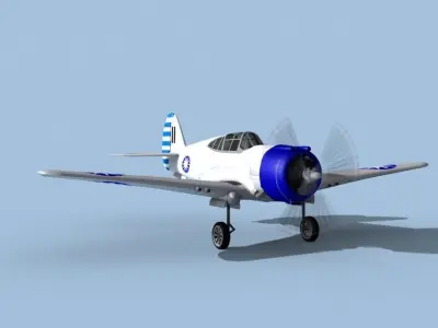 Curtiss H-75C Mohawk V13 China 3D model
