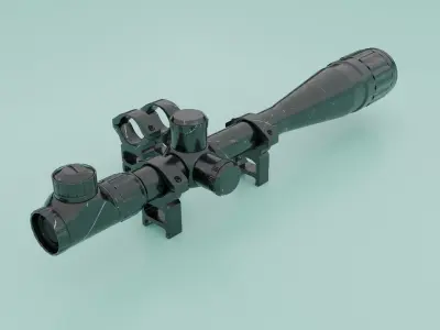 Sniper Gun Telescope Low-poly 3D model