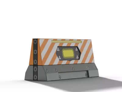 Sci-Fi Futuristic Road Barrier v1 Low-poly 3D model