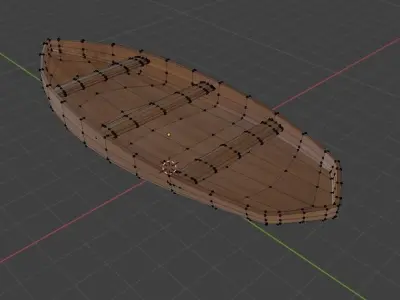 Low poly wooden boat Low-poly 3D model purchase