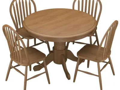 Round Dining Table 3D model buy