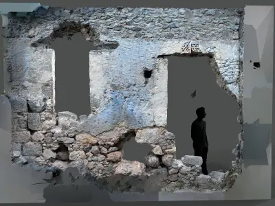 Abandoned House Ruined Part Scan - Broken Wall 08 3D model