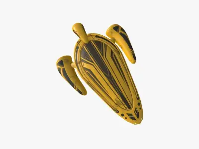 Alien Spaceship UFO H08 Yellow Dirt - Sci Fi Spacecraft Design Low-poly 3D model