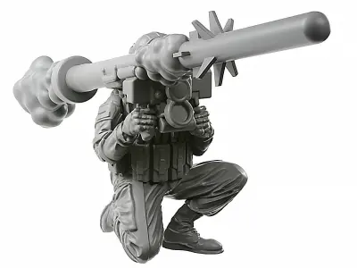 javeline toy soldier holding gun 3D print model