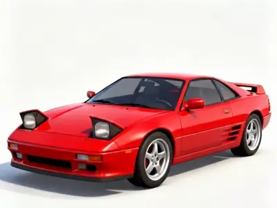 Retro 90s Red Sports Car 3D Model Low-poly 3D model