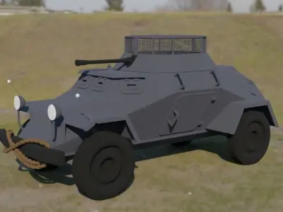 German Sdkfz222 light armoured Free 3D model