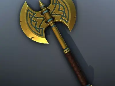 Viking Axe dual blade Free 3D model