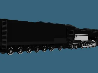 Steam Engine Locomotive Low-poly 3D model