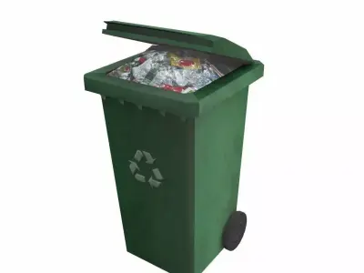 Garbage disposal bin Low-poly 3D model