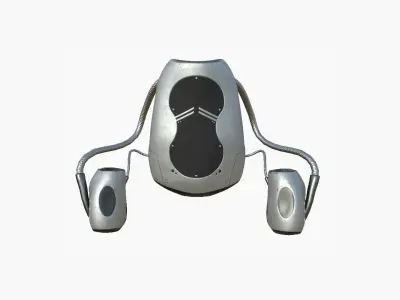 Jetpack I07 Light Steel - SciFi Character Design Low-poly 3D model