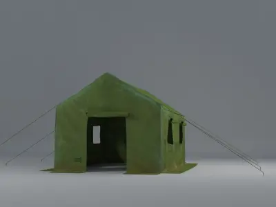 Army tent  Low-poly 3D model