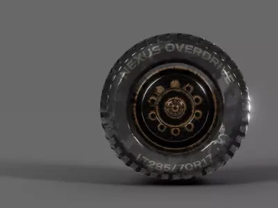 OffRoadTire3DModelWetSurfaceDeformationLatticeLT28570R17 3D model