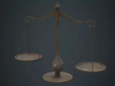 Balance Scale 1D Low-poly 3D model