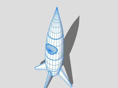 rocket toy and bird Low-poly 3D model