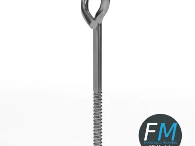 Pigtail eye screw 3D model