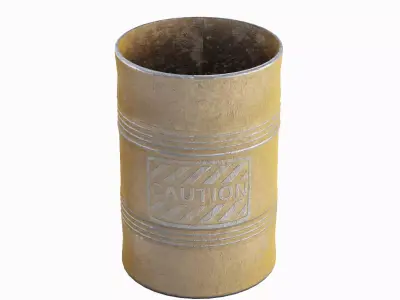 Old Steel Barrel 02 Low-poly 3D model purchase