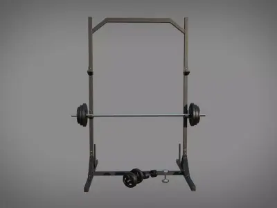 Gym power rack Low-poly 3D model