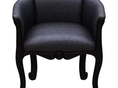 Dining chair leather and black wood Low-poly 3D model