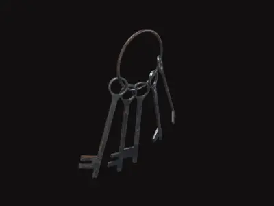 Medieval Key Low-poly 3D model purchase