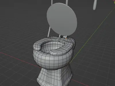 Pull chain toilet 3D model