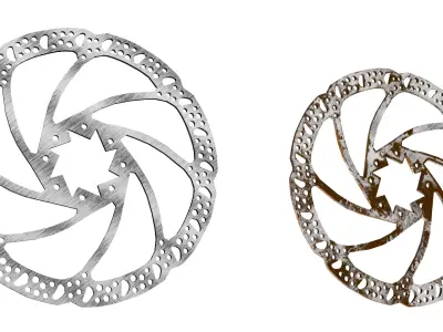 MTB Disc Brake Set - 2 Weathering Styles - PBR 3D model