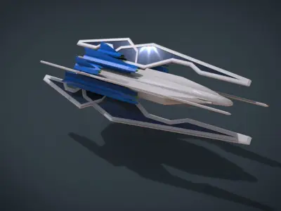 StarDust SpaceShip Low-poly 3D model