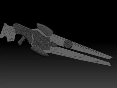 High Poly Sci Fi Weapon 3D model