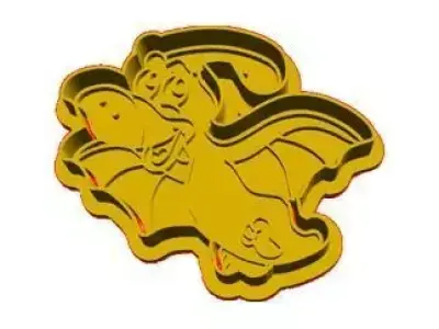 Dino cookie cutter 3D model 5