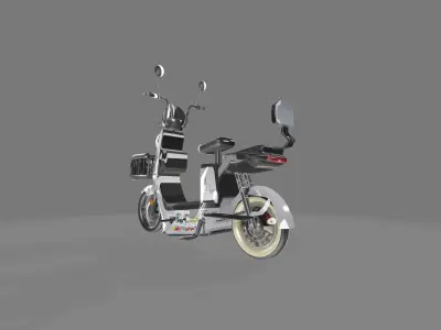 Electric scooter for adults and children  Low-poly 3D model