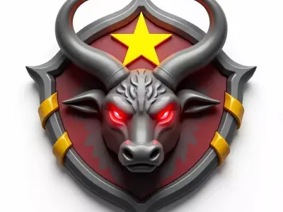 Sturdy Industrial Bull Shield Emblem 3D Model Vietnam 3D model