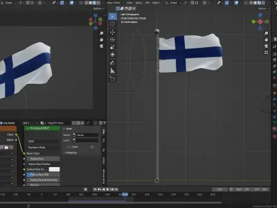Animated Finland Flags 3D model