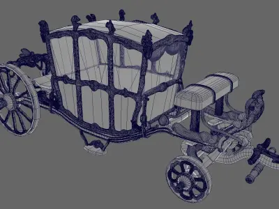 Golden Carriage 3D model