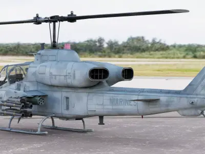 Bell AH-1W Super Cobra twin-engined attack helicopter 3D model