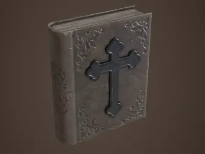 Old bible book Low-poly 3D model