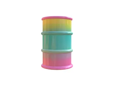 Simple gradient color bright bucket Low-poly 3D model