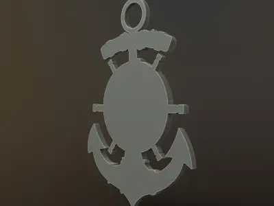 Marine Anchor Pendant - 3D Printable 3D print model