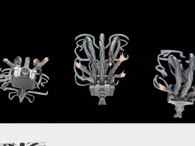 Pipe02 Twisted Wires Out LowPoly LOD Low-poly 3D model