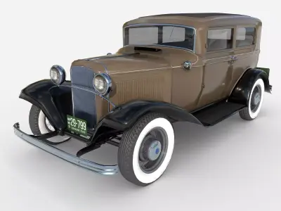 1932 Ford Model 18 2-door sedan Low-poly 3D model