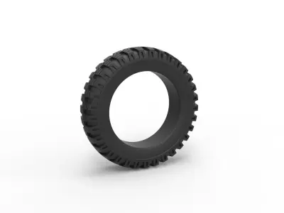 Military tire 6 Scale 1 to 10 3D print model