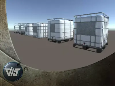 PBR IBC Containers Low-poly 3D model