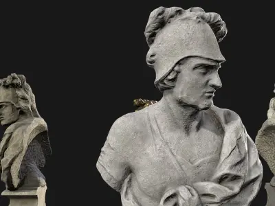 Ancient statue of Mars Low-poly 3D model