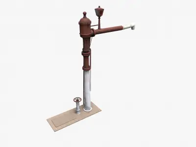 3D Railroad Water Pump  Low-poly 3D model