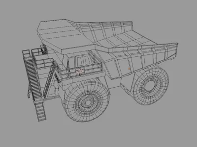 Free Old Mine Dump Truck  Free low-poly 3D model
