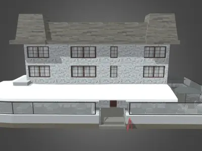 Bar Restaurant Hotel Low-poly 3D model