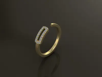 Sewing Pin Diamond Nail Ring Band Size 7 3D print model