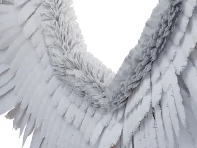 Stylized Angel Feather Wings 3D model