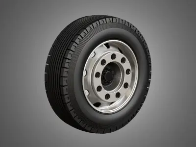Heavy Duty Trucks Tires and Rims 3D model
