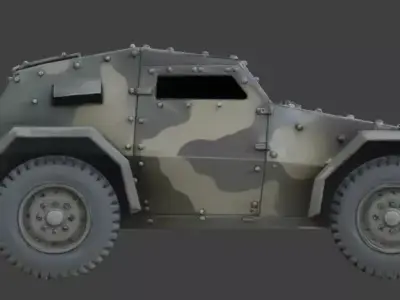 WWII Armored Recon Car 3D Model Low-poly 3D model