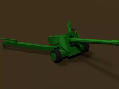 Lowpoly Anti Aircraftgun Low-poly 3D model