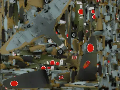 Mitsubishi A6M Zero 3D Model World War II Interceptor Low-poly 3D model